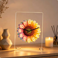 Silent Desk Clock Decorative Flower Clock Easy Reading Home Decor for Parents