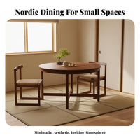 Tripod Base circular table Nordic Design Household Furniture Japanese aesthetic for Apartment Dwellers, Homeowners, Dining Room, Small Living Spaces, Kitchen