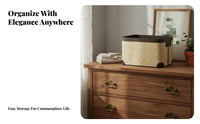Toile style Jouy Print Container Waterresistant Lining Laundry Hamper for Living Room