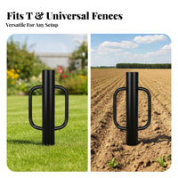 Heavy-Duty Fence Post Driver Smooth Rounded Yard Tool Welded Handles Metal Fence Post Driver