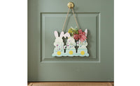 Easter Welcome Plaque Ready to Hang Wooden Easter Sign Indoor & Outdoor Use Wooden Bunny Sign for Party, Wall Decor, Porch