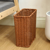 Rattan-Style Plastic Wastebasket for Living Room and Bedroom