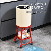 厂家直销轻奢高脚厨房垃圾桶 高光亮面免弯腰带轮移动桶 家用大容