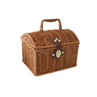 woven Basket with Lid and Handle Rattan picnic Basket with Handle Lidded for Picnics, Gift Packaging