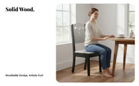 Rounded Corners Solid Wood Dining Chair Ergonomic Design Modern Backrest Chair Easy to Clean Household Furniture High Temperature Resistant for Homeowners, Families, Restaurant Owners, Living Room, Home