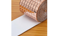 Gold Mirror Mosaic Strip Seamless Peel and Stick Trim Crystal Glass for Column