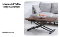 Transformable Coffee Table Space-Saving Household Furniture Two-in-a singleUse Height-Adjustable for Families, Students