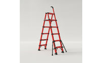 Non-Slip Telescopic Step Ladder with Handrail Compact Ladder with Handrail Stable Lightweight for Homeowners, DIYers, Closet