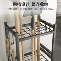Mobile Garden Tool Storage Rack with Wheels, Metal