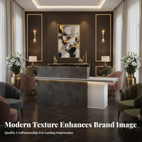 Modern Reception Desk Sturdy Construction Modern Front Desk with Storage Wooden Reception Counter Table for Retail Managers, Workplaces, Lobbies
