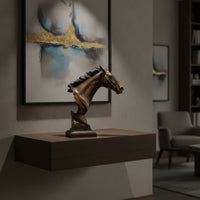 Horse Head Sculpture Compact Horsehead Bust Naturalistic Horse Bust for Bookshelf, Study