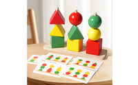 Wooden Geometric Shape Sorter Early Education Geometric Block Sorting Game Color Matching Assembling Toy for Young Children