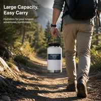 Large Capacity 304 Stainless Steel Vacuum Insulated Water Bottle with Handle for Outdoor Sports