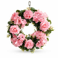 Rose Wreath with Hydrangeas Artificial Wreath with Hydrangeas Decorative