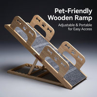 Dog Steps for Bed and Sofa with Adjustable Height, Wooden Pet for Small and Cats, Portable Foldable Design for Car Use