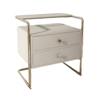 Light Luxury Aesthetic Metal Frame End Table Modern Minimalist Design Accessible-Shelf Side Table Versatile Nightstand Sturdy Structure for Homeowners, Apartment Dwellers, Students, Bedroom, Guest Room, Entryway, Office