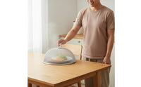 Stainless Steel Mesh Food Buffet Cover Handle Design Round Dining Table Cover Lightweight Mesh Food Dome for Buffet