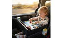 Leather Car Backseat Organizer with Tray Waterproof Car Back Seat Organizer with Tray Wear-Resistant Easy to Clean for Children, Toddlers, Parents, Road Trips