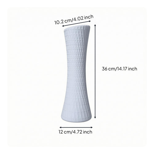 Textured Ceramic Vase Flared Top Geometric Vase Stable Base