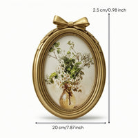 Resin Frame with Oval Opening Classic Oval Picture Frame Old-World Decor for Entryway