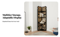 Floor-Standing Triangular Tiered bookshelf Space-Saving Corner Shelving Unit Freestanding shelving unit French Inspired for Apartment Dwellers, Design aficionados, Office Workers, Living Room, Study, Bedroom