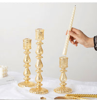French Vintage Silver-Plated Glass Candle Holder