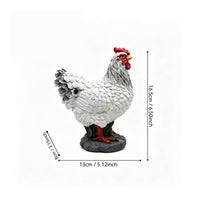 Chicken Figurine Detailed Cock Figurine Compact for Garden, Patio, Gardeners