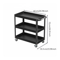 3 Tier Tool Service Cart Multi Functional Metal Rolling Tool Service Cart