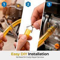 Universal Fuel Line for Lawn Mowers 3*6/5*8/6*9mm Yellow Oil-Resistant Tube 2 Meters