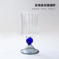创意中古彩色香槟杯家用小清新高脚红酒杯葡萄酒杯复古甜酒杯子