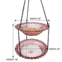 Hanging Bird Feeder for Outdoor Garden Decor, Two Level Outdoor Bird Feeder, Hanging Decoration and Garden Bird Feeder Balcony Decor