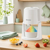 Compact Ice Shaver Machine with Ice Molds Low-Noise Electric Snow Cone Machine Single-Button for Families