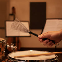 Wire Drum Brushes Firm Grip Drum Brushes with Rubber Handles Non-Slip Sticks for Drummers, Jazz Artists, Music Studios