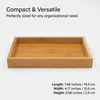 Bamboo Serving Tray for Minimalist Decor, Wooden Tray with Handles, Rectangular Bamboo Tray Handles, Dining Snack Fruit Bamboo Tray