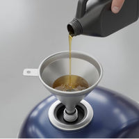 Metal Gooseneck Funnel Heavy Duty Funnel with Screen Spill-Resistant for Vehicle Owners, Automotive Maintenance, Garage