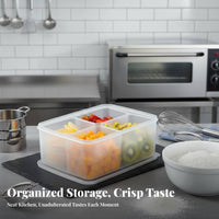 4-Compartment Food container Transparent Design Multi-Compartment Serving Box