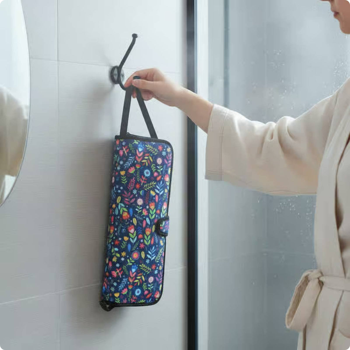 Heat-Resistant Curling Pouch Hanging Design Curling Iron Storage Bag