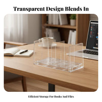 Multi-Compartment Desk organizer Space-Saving Stationery Holder No Assembly Required