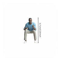 Sitting Man Figurine Finely Detailed Miniature Scene Accessory for Dioramas