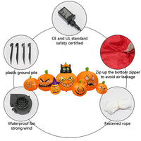 2.4m Halloween Inflatable Pumpkin with Black Cat and Witch Hat LED Decoration