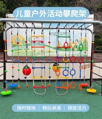 Outdoor Hanging Swing and Climbing Rope Ladder Set for Kids