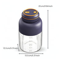 Portable Blender with Two Lids USB Rechargeable Electric Juicer Cup Handheld