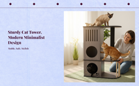 Cat tree with condo, scratching post, and rest area