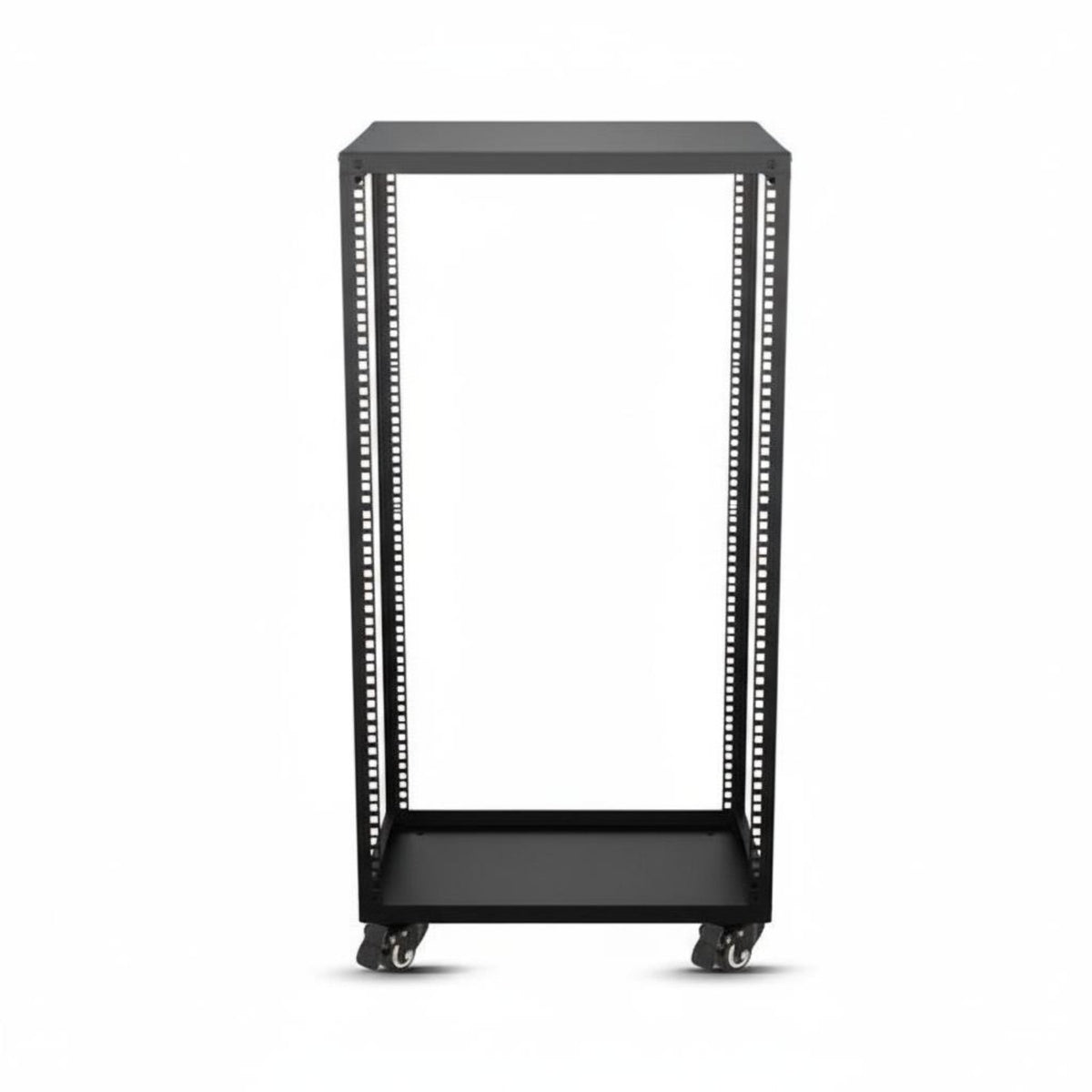 Open Frame Server Metal Rack Construction Rolling Audio Equipment Cart Heavy Duty Rolling Server Rack for DJs, Artists, Studio, KTV, Stage