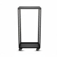 Open Frame Server Metal Rack Construction Rolling Audio Equipment Cart Heavy Duty Rolling Server Rack for DJs, Artists, Studio, KTV, Stage