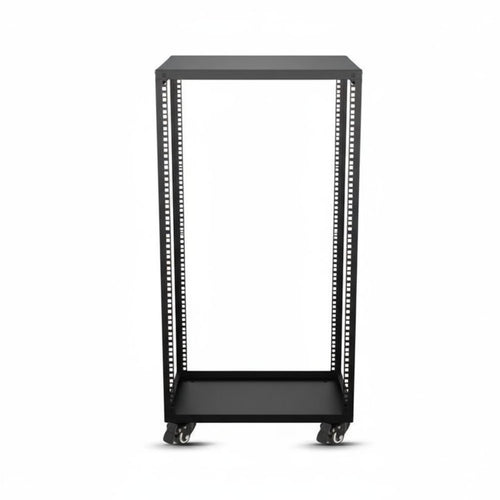 Open Frame Server Metal Rack Construction Rolling Audio Equipment Cart Heavy Duty Rolling Server Rack for DJs, Artists, Studio, KTV, Stage