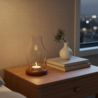 Glass Candle Lantern Zen Design Home Decor Smoke Reducing for Living Room