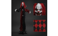 Indoor Clown Ghost Prop Covered Outdoor Halloween Clown Decoration Scary Standing Ghost with Poseable Arms Terrifying for Entryway