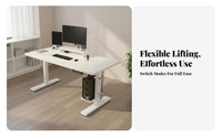 Electric Standing Desk Ergonomic Height Adjustable Desk Sturdy Steel Frame Electric Work Table for Remote Workers, Students, Study Room