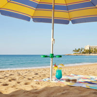 Umbrella Pole Cup Holder Adjustable Grip Beach Umbrella Beverage Holder Lightweight & Portable Clamp-on Drink for Beachgoers, Poolside